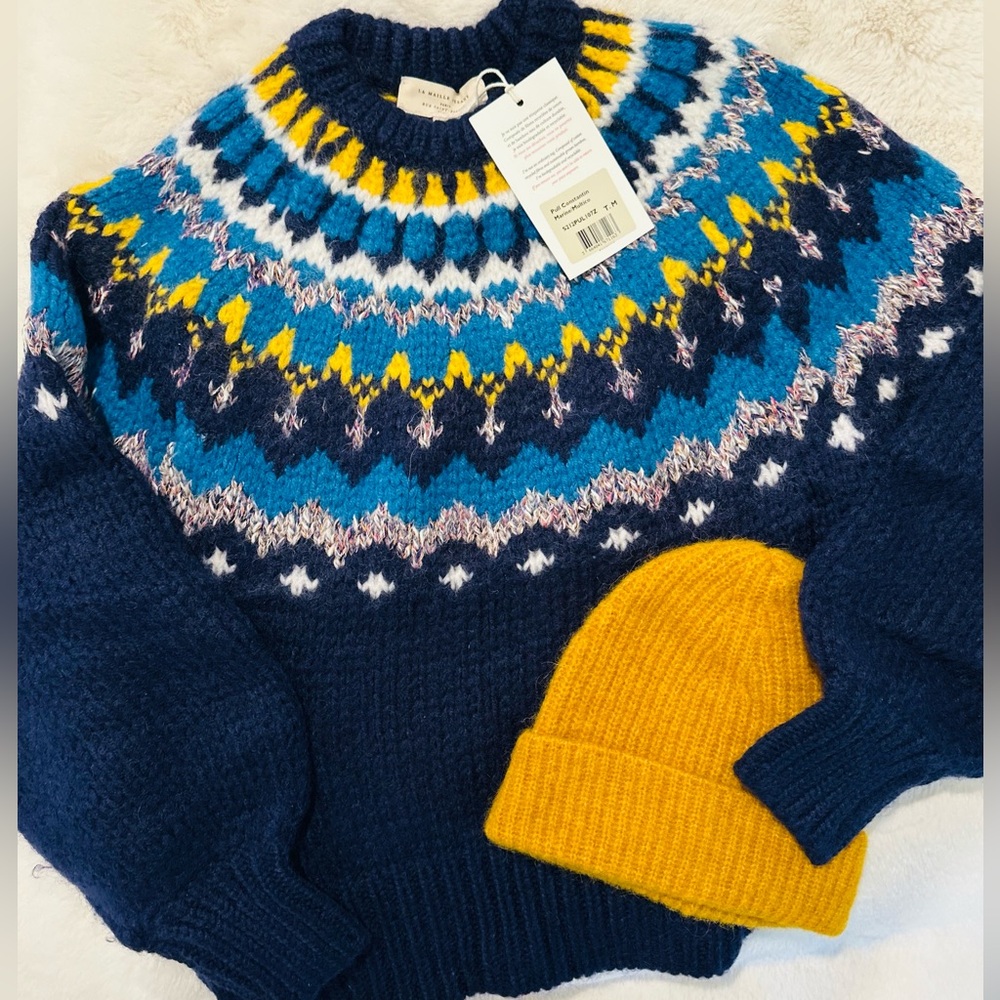 Sézane Pull Constantin – Marine / Multico